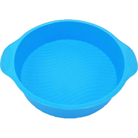 Moule à gâteau rond en silicone 11 pouces bleu, plaque de cuisson DIY pour pâtisserie