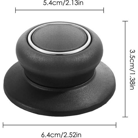 5 Pièces boutons de rechange universels pour couvercle de casserole, bouilloire et casserole Noir (1/4)