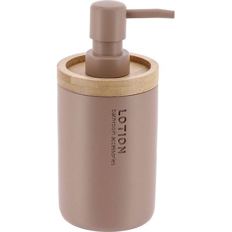 Dispenser di sapone in poliresina 280 ml - cappuccino/bambù - Tendance
