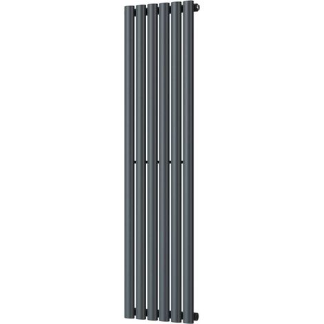Omeara - Anthracite Vertical Radiator H1400mm x W348mm Single Panel (1/3)