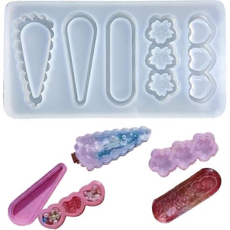 Silikonformen für Haarspangen, Schmuck und Epoxidharz, antihaftbeschichtet, für Frauen und Mädchen.