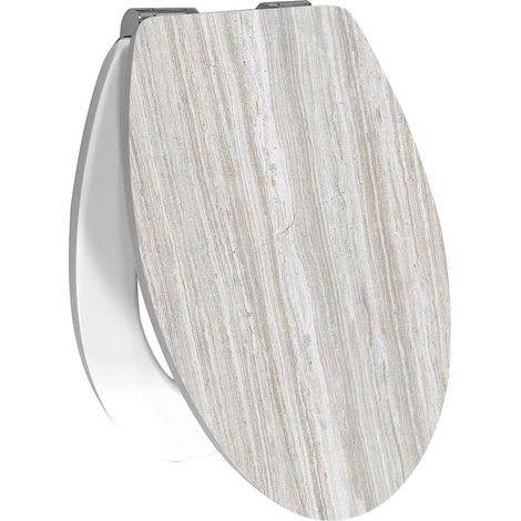 Primaster WC-Sitz Absenkautomatik White Wood Toilettensitz WC Deckel abnehmbar (1/3)