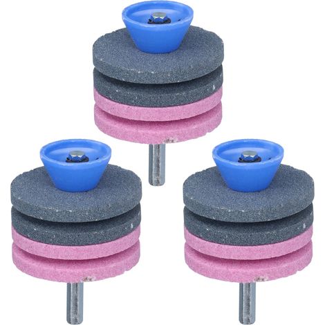 Lot de 3 disques abrasifs pour affûteur de lames de tondeuse à gazon, 4 couches