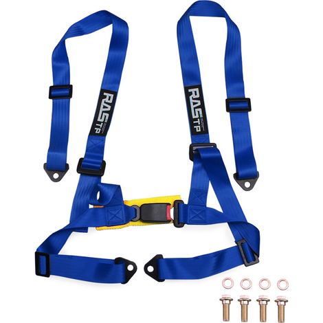 RASTP Car Modification 2-inch Four-Point Go-Kart Racing Seatbelt, 4-Point Quick-Release Seatbelt - Blue (1/4)