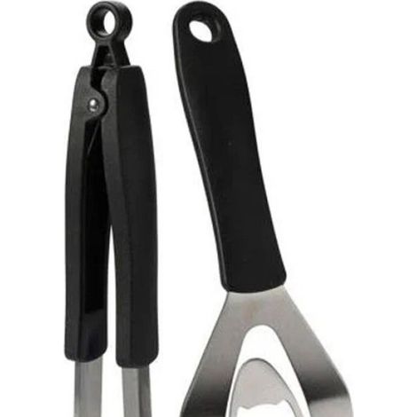 Ustensiles Pour Barbecue - Set De 3 Pieces - Spatule Pince Fourche - 35 Cm - Inox Et Plastique - 1 Set (1/3)