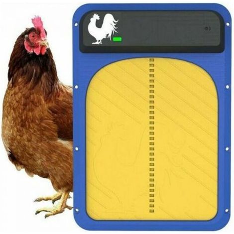1pcs Porte de poulailler, porte de poulailler automatique à piles, porte de poulailler automatique avec capteur de lumière, kit de porte de poulailler étanche, 35x24x4.3cm (1/4)