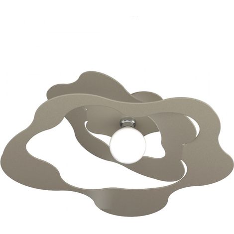 Plafoniera Moderna Ripples Metallo Sabbia 1 Luce E27 D.70Cm (1/5)