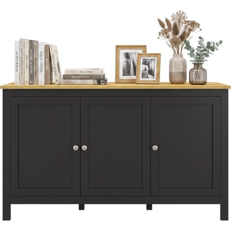 HOMCOM Sideboard Buffet Storage Cabinet, Storage Cabinet with Doors, Black (1/5)