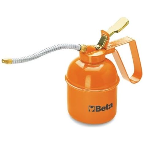 Beta 1751N Oliatore Metallico a Pressione, Arancione, con Cannuccia Flessibile, Contenitore per Olio Industriale, 300 CC