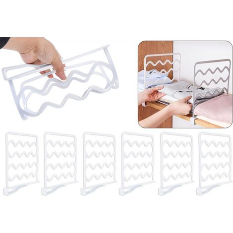 Lot de 6 séparateurs d'étagère en plastique pour étagères dans les placards pour le rangement et l'organisation (1/5)