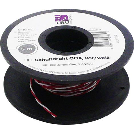 TRU COMPONENTS 1567407 Schaltdraht 2 x 0.20 mm² Rot, Weiß 5 m