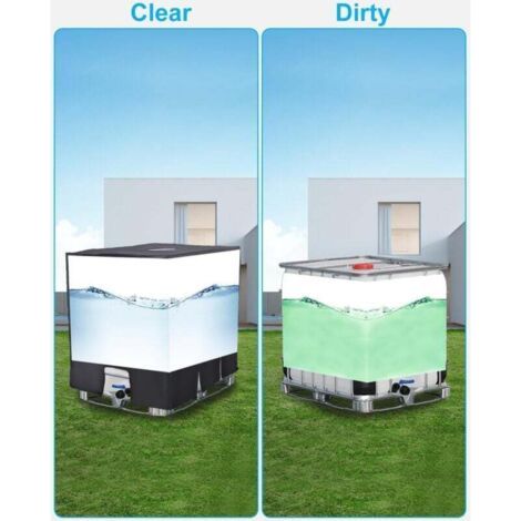 NALOOKAMIC Bache pour Cuve 1000L IBC, Bache de Reservoir d'eau, Anti-UV Anti-Poussière Recuperateur d Eau de Pluie Bouchon, Bâche de Protection Container Cuve IBC Réservoir, 116 x 100 x 120 cm, Noir (1/3)