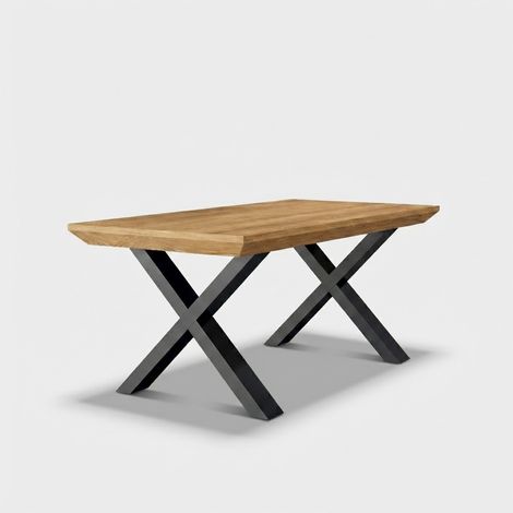 Tavolo allungabile da pranzo 12 posti gambe nere design 160/260x90 Asti - Rovere