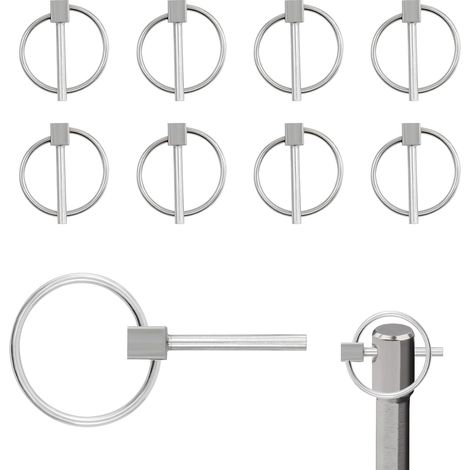 Lot de 8 Goupilles Agricoles Inox 304 avec Anneau, Clips de Sécurité Légers pour Tracteurs et Camions (1/5)