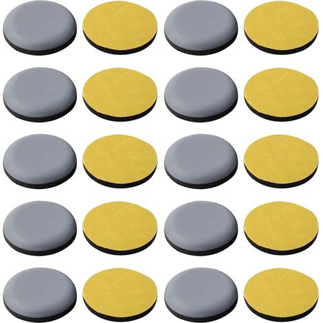 Lot de 20 patins sol et moquette robustes en PTFE 30 mm d'épaisseur, (1/5)