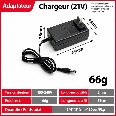 Chargeur 24V pour coupe-bordure débroussailleuse, plastique renforcé PP, mouvement importé, 0.0654, 80mm, 5mm, 8,5 × 4,5 × 3,5 cm, 65 g – Livraison gratuite