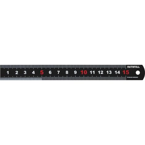 Faithfull Matt Black Stainless Steel Measuring Rule 150mm FAIRUL150MB