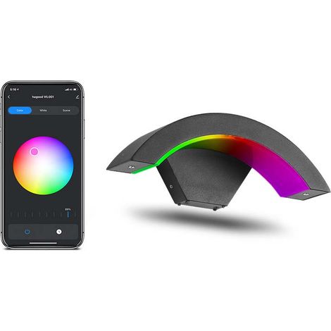 Lampe Murale Extérieure RGBW Intelligente Tuya WiFi Bluetooth Dimmable IP65 Compatible Alexa pour Jardin Terrasse Balcon 1pc 9W Noir (1/5)