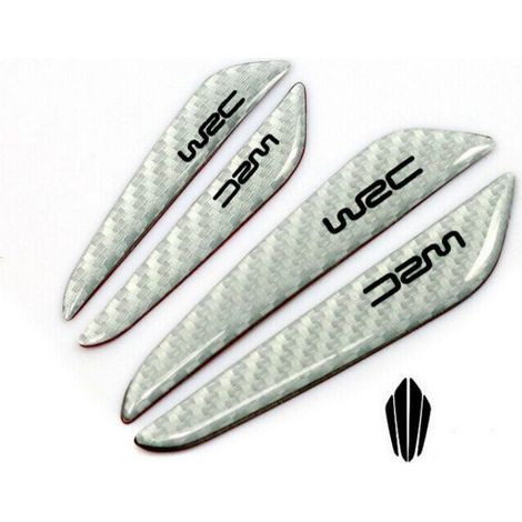 Paracolpi adesivo per portiera auto ad effetto carbonio con scritta WRC Colore - Bianco (1/2)