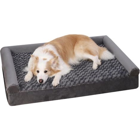 Hundebett orthopädisches kleine Hunde Grau L 75 x B 47 x H 16 cm (1/5)