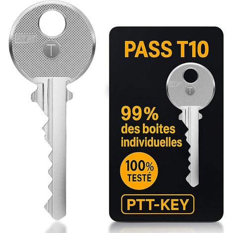 key – mailboxes standard NF-D27-405 and building halls - La Poste standard lock (1/4)