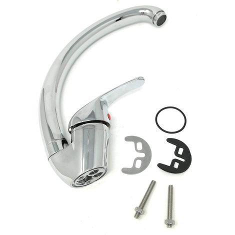 TEMPO DI SALDI Robinet D'evier De Cuisine Melangeur Tige Haute Laiton Chrome Mono Commande (1/5)