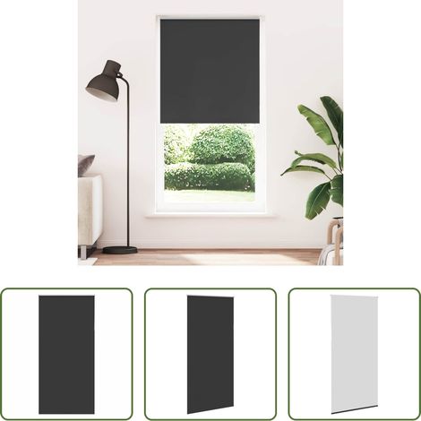 vidaXL Lichtschutz - Verdunkelungsrollo Schwarz 105x210 cm Stoffbreite 100,7 cm (1/5)