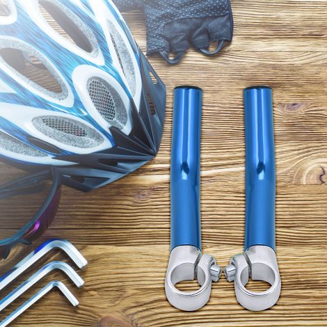 paire d'embouts de guidon bleus en alliage d'aluminium pour VTT et vélo de route (1/5)