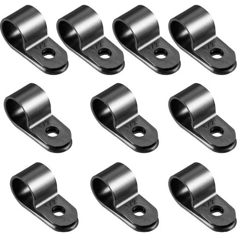 Lot de 10 serre-câbles en nylon de type R, compatibles avec les tuyaux et câbles de diamètre 32/64/127/158/194 mm, pour une gestion optimale des câbles (noir et blanc). (1/5)