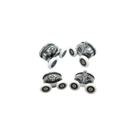 Set di 4 rulli per porta doccia - Due ruote - Ovali - Forma a farfalla (23 mm) - Crezuo (1/4)