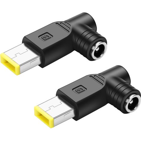 DC 100W Adaptateur de Charge pour Ordinateur Portable, Adaptateur de câble de Conversion d'alimentation à Angle Droit DC 5,5mm x 2,5mm vers Pointe carrée Mince (1/5)