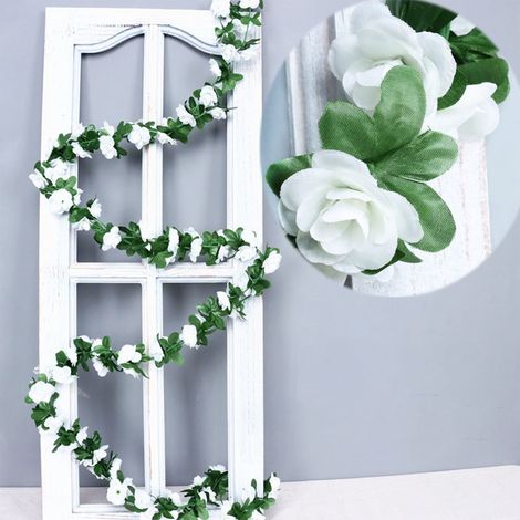 Guirlande De Roses Artificielles - 30 M - Pour Décoration Murale Florale - Mariages Fêtes Et Jardins - 1 Pièce (1/5)
