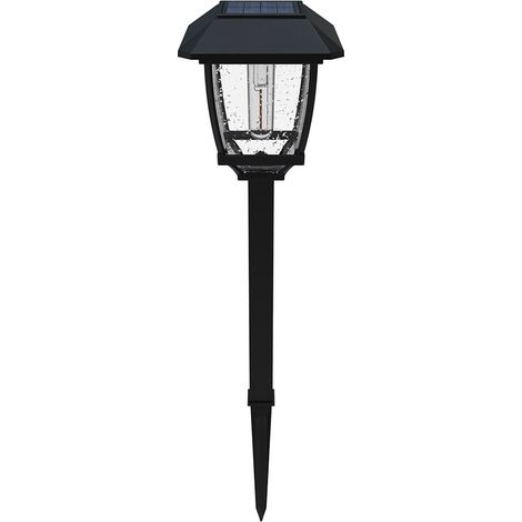 Lampe solaire extérieure en acier inoxydable, allumage automatique à la nuit, lampe de jardin et de pelouse étanche, panneau solaire intégré, modèle HW-6182, lumière jaune chaude (1/5)