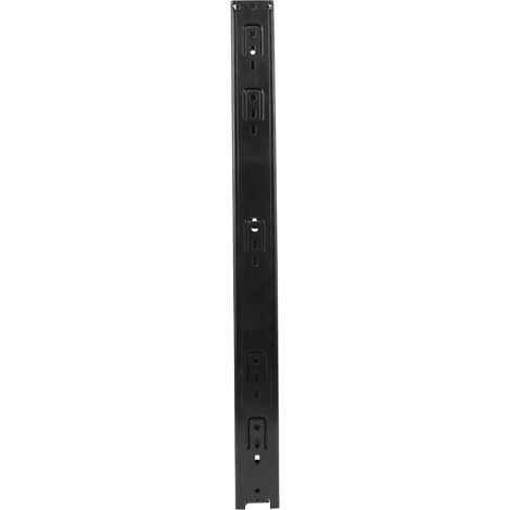 paire de glissières télescopiques à billes en acier laminé à froid de 30,5 cm (12 pouces) à 3 sections, noires. (1/5)