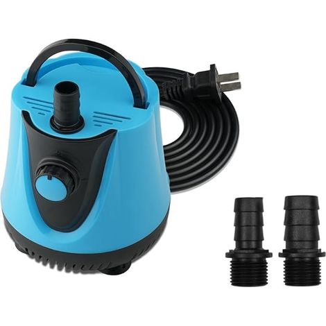 Pompe submersible robuste de 65 W, débit de 850 GPH, aspiration par le fond, câble d'alimentation de 2 m, 2 buses, hauteur de refoulement élevée de 3,2 m, idéale pour aquariums, bassins, fontaines et  (1/4)