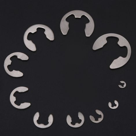 200 Stück Edelstahl-E-Clip-E-Ring-Sicherungsring-Sortiment M1,5 M10 (1/5)