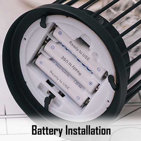 Lanterne Décorative En Métal - Piles AA - Lumière Blanc Chaud - Pour Intérieur Extérieur - 1 Pièce (1/5)