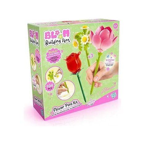 Stylo Fleur a Construire  Pack de 3  Rose, Lotus et Marguerite - Encre pailletée et parfumée  BLM 002- Canal Toys - BLOOM (1/5)