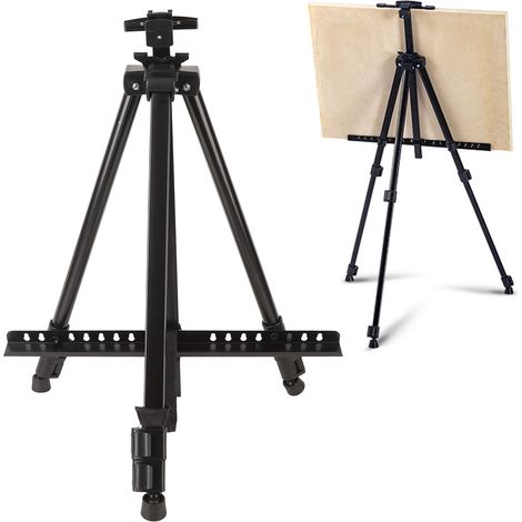 Chevalet pliable, chevalet triangulaire, chevalet de dessin noir, support pour tableau à dessin d'enfant, présentoir publicitaire (1/5)