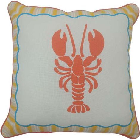 Domo Mea Cuscino Decorazione Astice 45x45cm per Interni ed Esterni