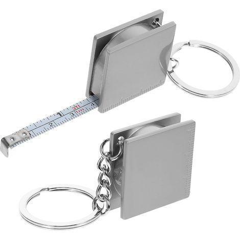 Mini ruban métrique rétractable, 1m, métal, pour porte-clés (1/5)
