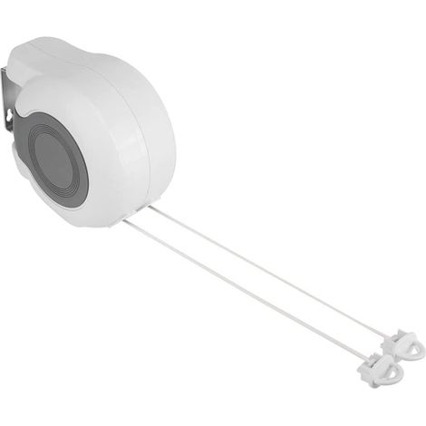 Stendibiancheria retrattile da 13 m, stendibiancheria retrattile da esterno, stendibiancheria da esterno, per montaggio a parete con 2 stendibiancheria, per bagno, balcone, giardino (2 x 13 m) (1/5)