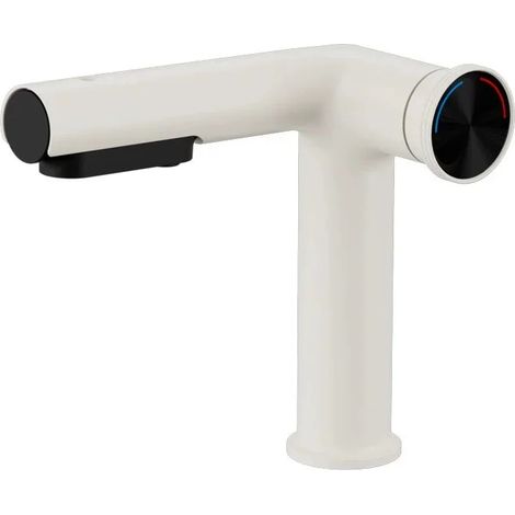 (Blanc) Robinet de lavabo extractible à trois modes avec eau chaude et eau froide. (1/5)