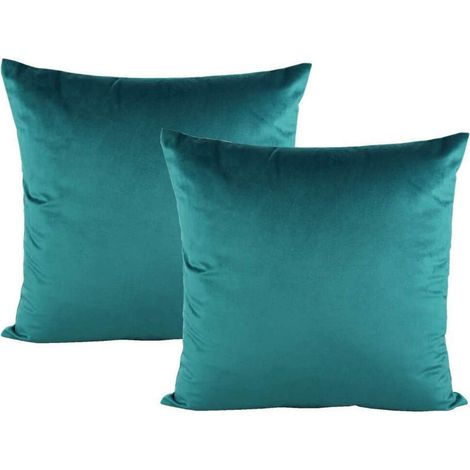 Zweierpackung mit samtbesetzten Zierkissenbezügen, weiche, einfarbige quadratische Kissenbezüge, geeignet für Sofas, Betten und Büros, 45,7 cm x 45,7 cm.