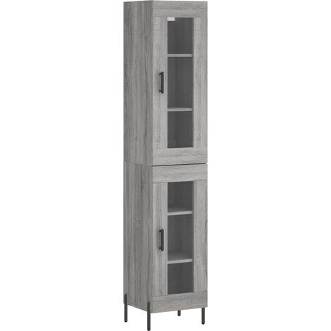 Buffet haut Sonoma gris 34,5x34x180 Bois d'ingénierie (1/5)