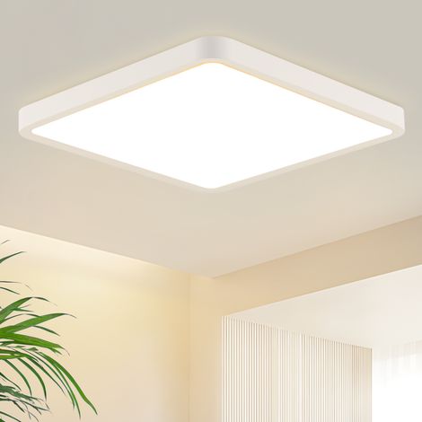 ZMH Plafonnier LED Plafonnier Plat - Lampe de Chambre 23CM Lampe de Salle de Bain Blanche 18W Lampe de Cuisine Carrée Chambre Éclairage de Plafond Lampe de Couloir Lampe de Plafond de Salle de Bain 30 (1/5)