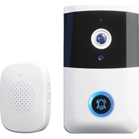 Sonnette vidéo WiFi sans fil - Vision nocturne IR - Audio bidirectionnel - Système de sécurité pour la maison. (1/5)