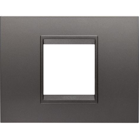 PLAQUE LUX RECTANGULAIRE 2P MÉTAL CANON GEWISS GW16202XF