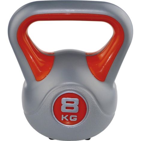 Kettlebell 8 kg für Krafttraining rot/grau