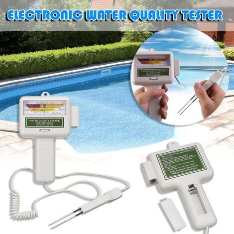 Qualité Eau Testeur, Portable Numérique Moniteur,Portable 2 en 1 qualité de l'eau PH CL2 testeur de Niveau de Chlore Niveau mètre, Ph Eau Testeur Analyse Chlore Piscine Kit Tes (1/4)